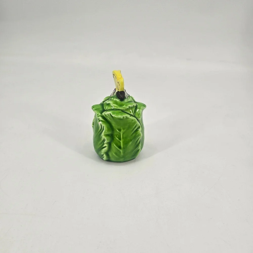 Vintage Enesco Japan Butterfly Cabbage Salt Shaker Green Ceramic Replacement